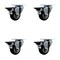 Service Caster 3'' Black Poly Wheel Swivel Top Plate Caster Set Posi Brake, 4PK SCC-20S314-PPUB-BLK-PLB-4 - alternate 1